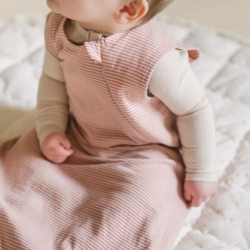 Pehr Sleep Bag Sailor Stripe Front Zipper 1.0 TOG - Tea Rose