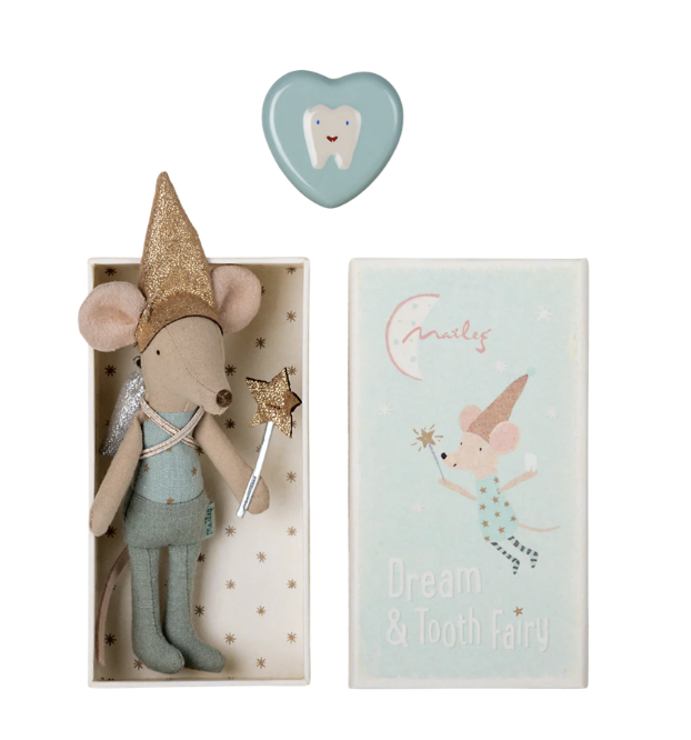Tooth Fairy Mouse in Matchbox - Blue