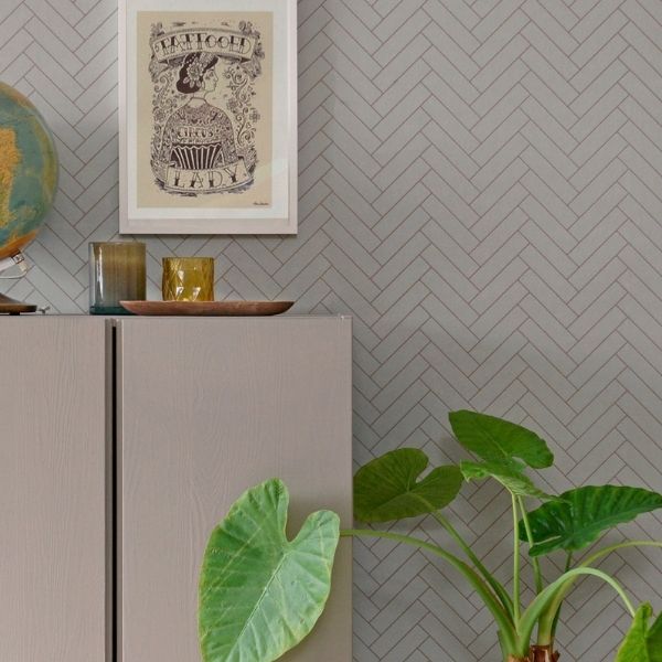 Majvillan Herringbone - Greige Blue (Por Rollo)