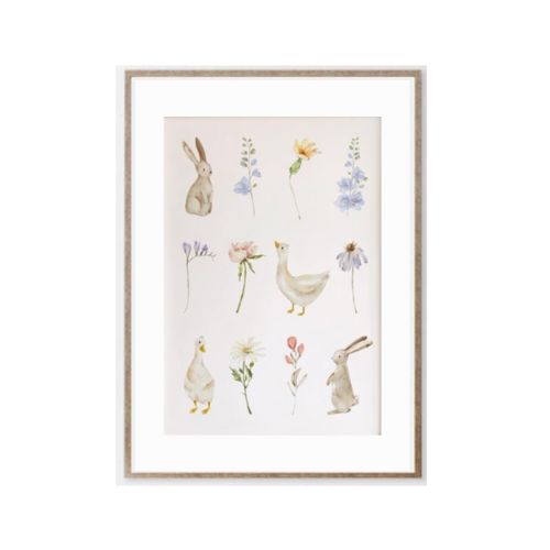 Cuadro Flores y Animales Silvestres